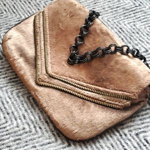 Matt & Nat Faux Fur Mini Bag with Black Chain
